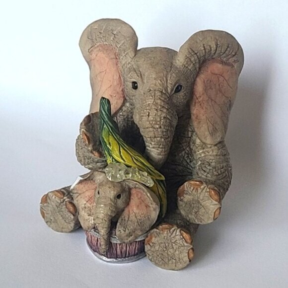 Vintage Tuskers Hand Painted Collectible Elephant Figurine Sculpture - Picture 1 of 5
